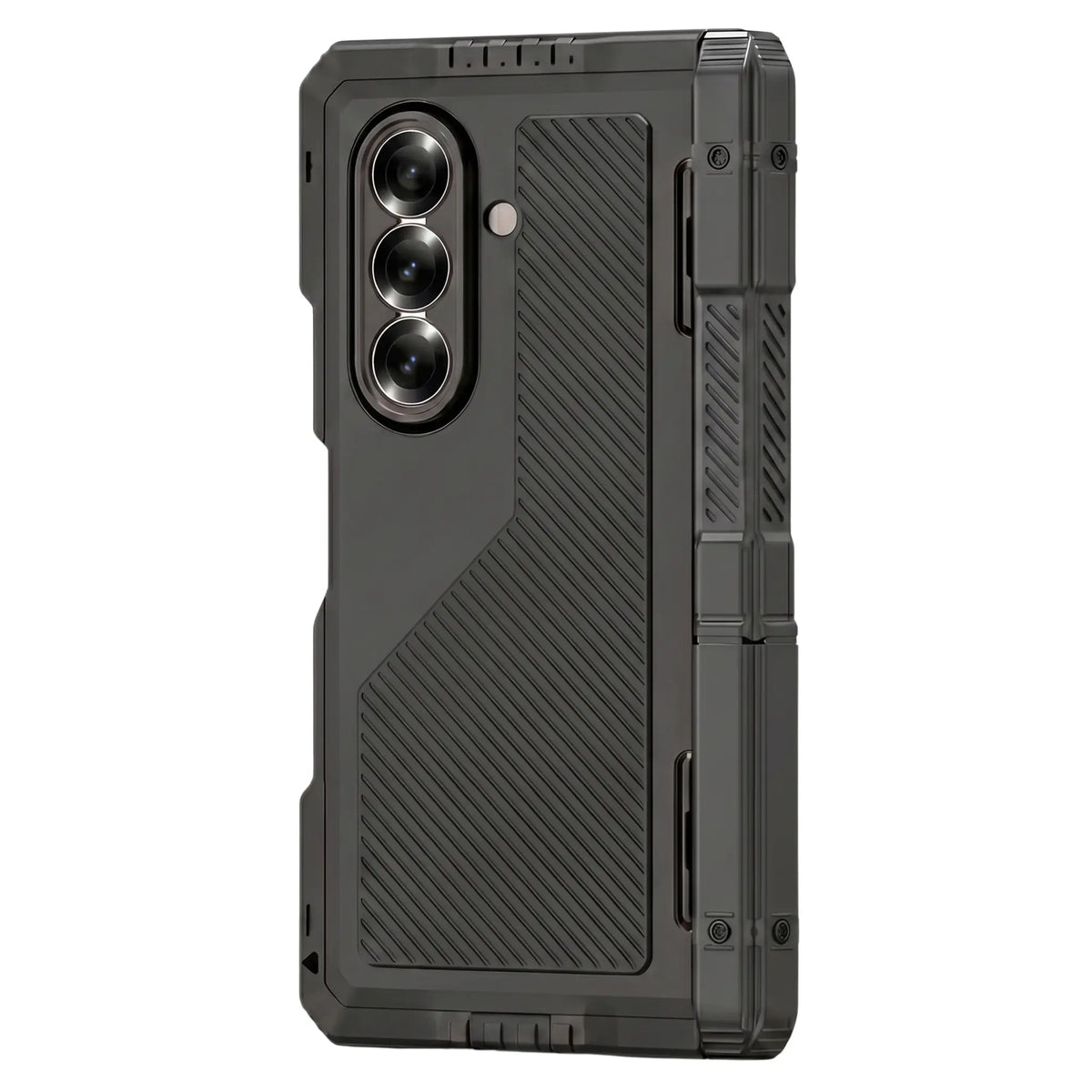 Vanguard H1 Samsung Galaxy Z Fold 7 tough case — multi-layer tactical black armor with deployable kickstand