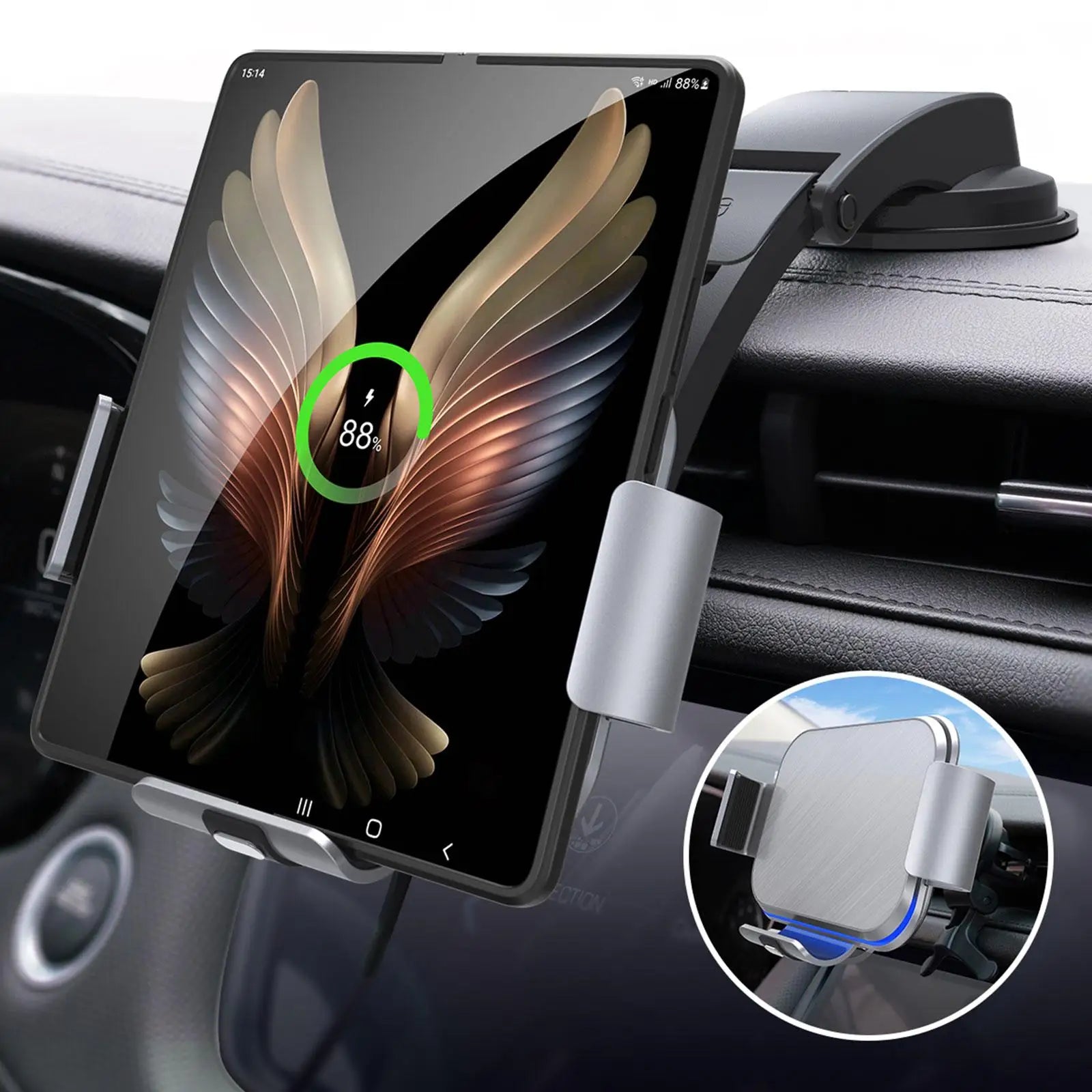 30W Car Mount Phone Holder For Samsung Galaxy Z Fold/Flip Series