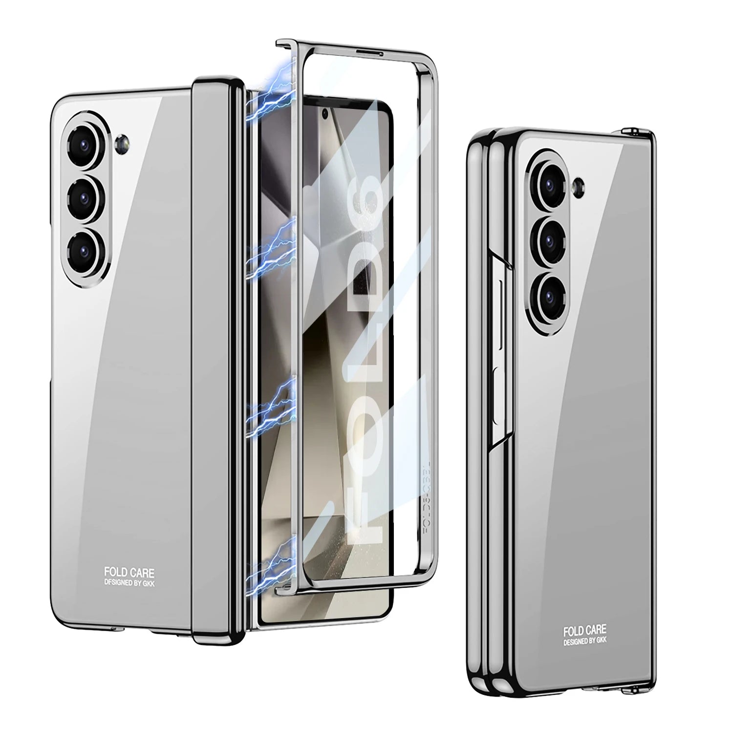 Electroplating Transparent Hinge Protection Case For Samsung Galaxy Z Fold 6