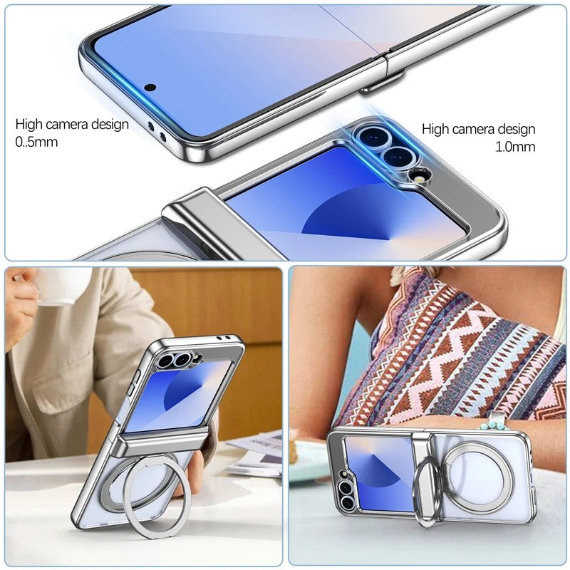 Luxury Plating Hinge 360°Magnetic Case For Samsung Galaxy Z Flip Series