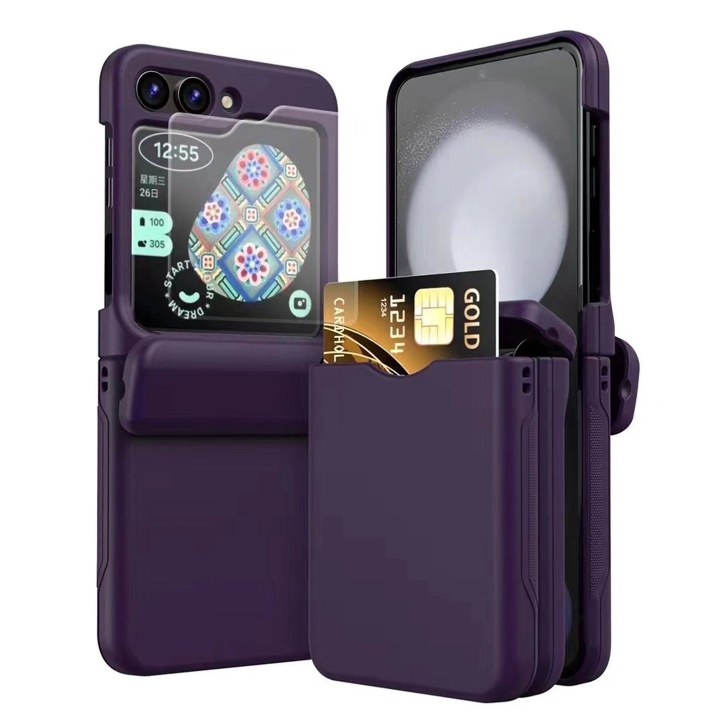 Card Slot Holder Phone Case For Samsung Galaxy Z Flip Series