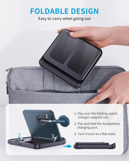 Foldable Wireless Charger 3 in 1 for Samsung Z Fold/Flip Series