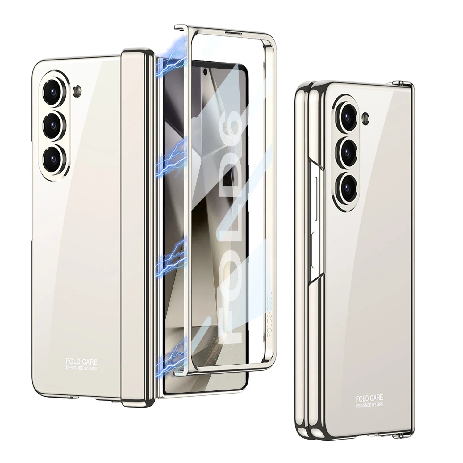 Electroplating Transparent Hinge Protection Case For Samsung Galaxy Z Fold 6