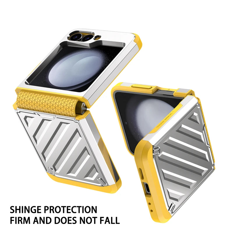 Electroplated Retractable Hinge Protective Case For Samsung Z Flip Series