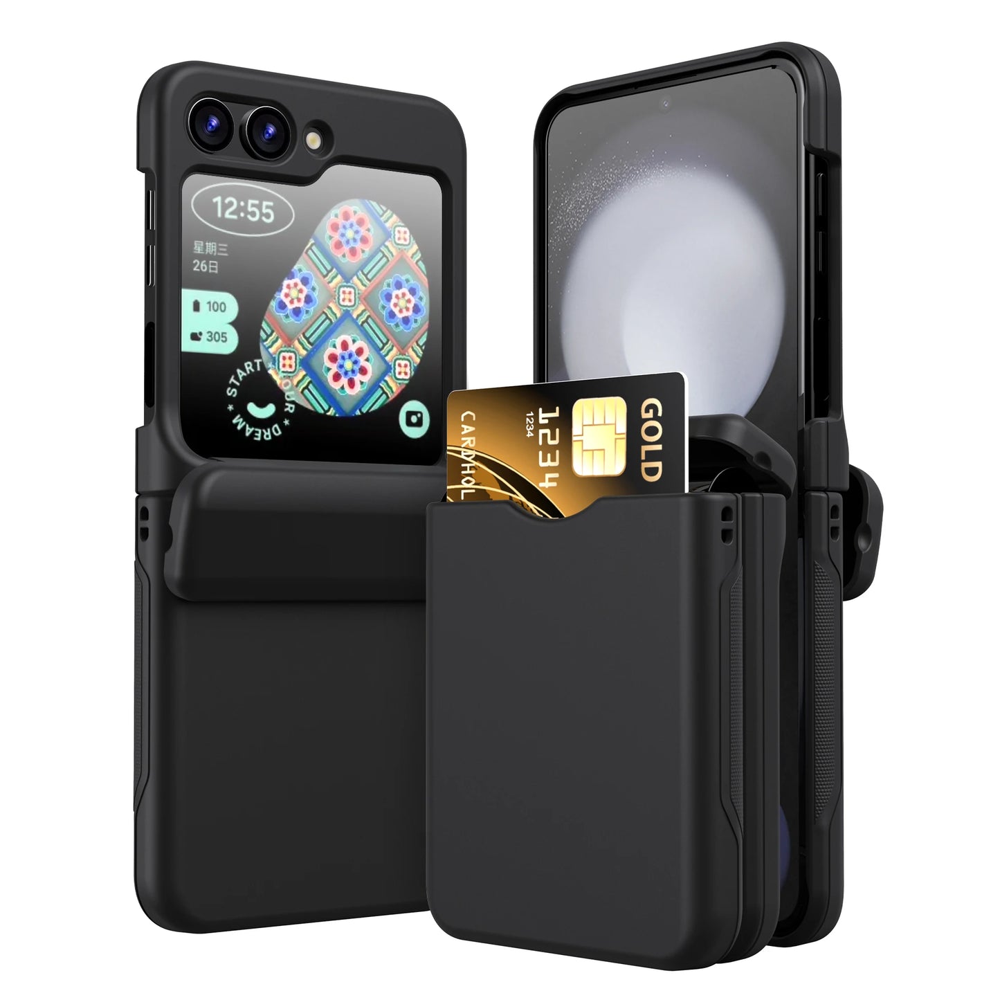 Card Slot Holder Phone Case For Samsung Galaxy Z Flip Series