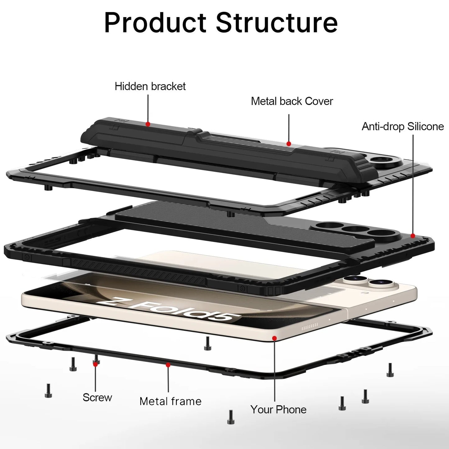 Aluminum Metal Bumper Case For Samsung Galaxy Z Fold Series