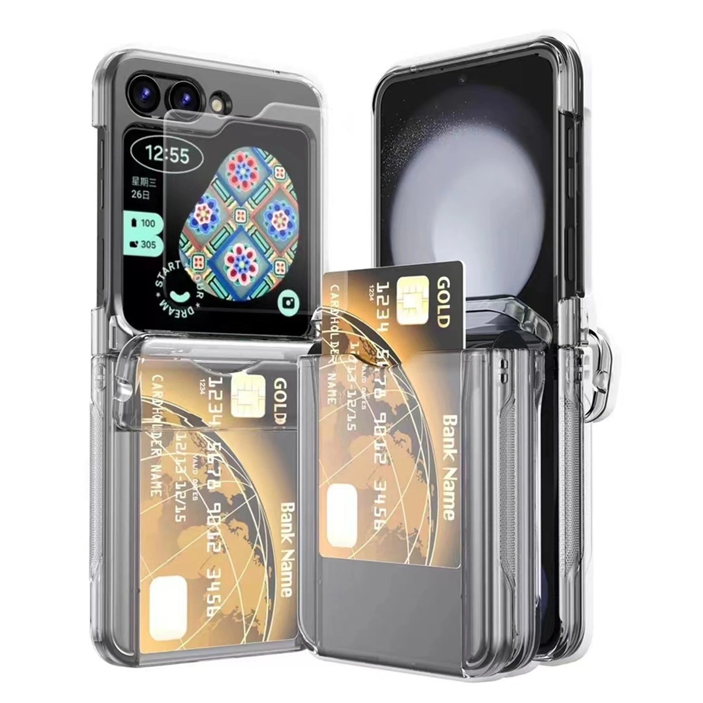 Card Slot Holder Phone Case For Samsung Galaxy Z Flip Series