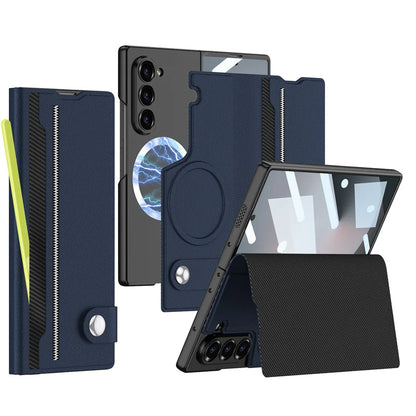 Leather Magnetic Card Slot Phone Case For Samsung Galaxy Z Fold 6