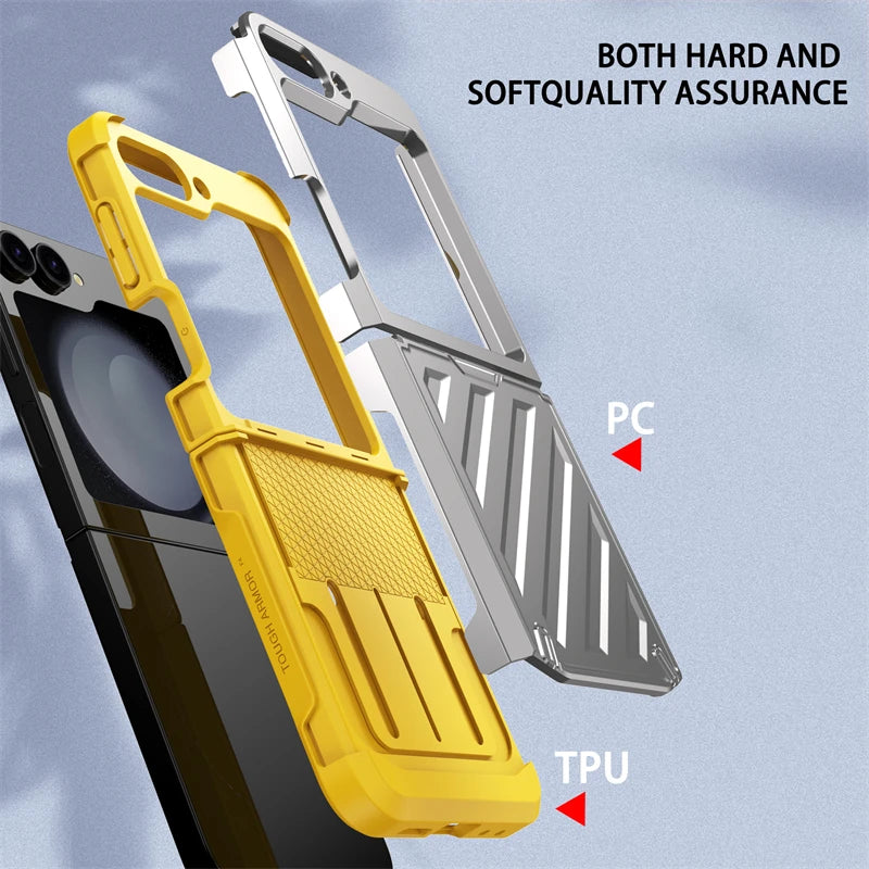 Electroplated Retractable Hinge Protective Case For Samsung Z Flip Series