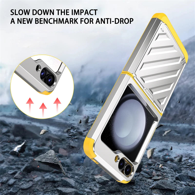 Electroplated Retractable Hinge Protective Case For Samsung Z Flip Series