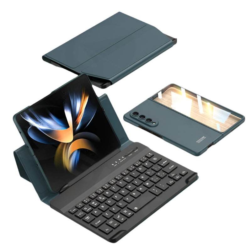 Leather Fold Stand Keyboard For Samsung Galaxy Z Fold Series