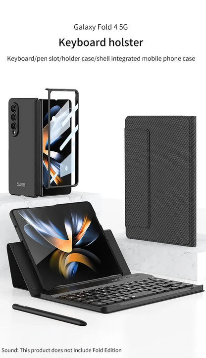 Leather Fold Stand Keyboard For Samsung Galaxy Z Fold Series