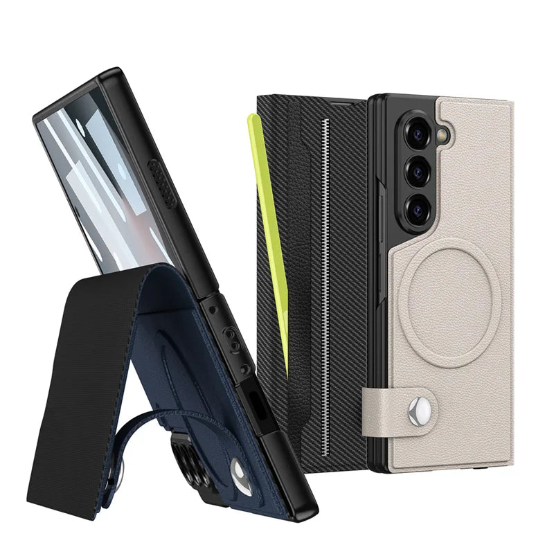 Leather Magnetic Card Slot Phone Case For Samsung Galaxy Z Fold 6