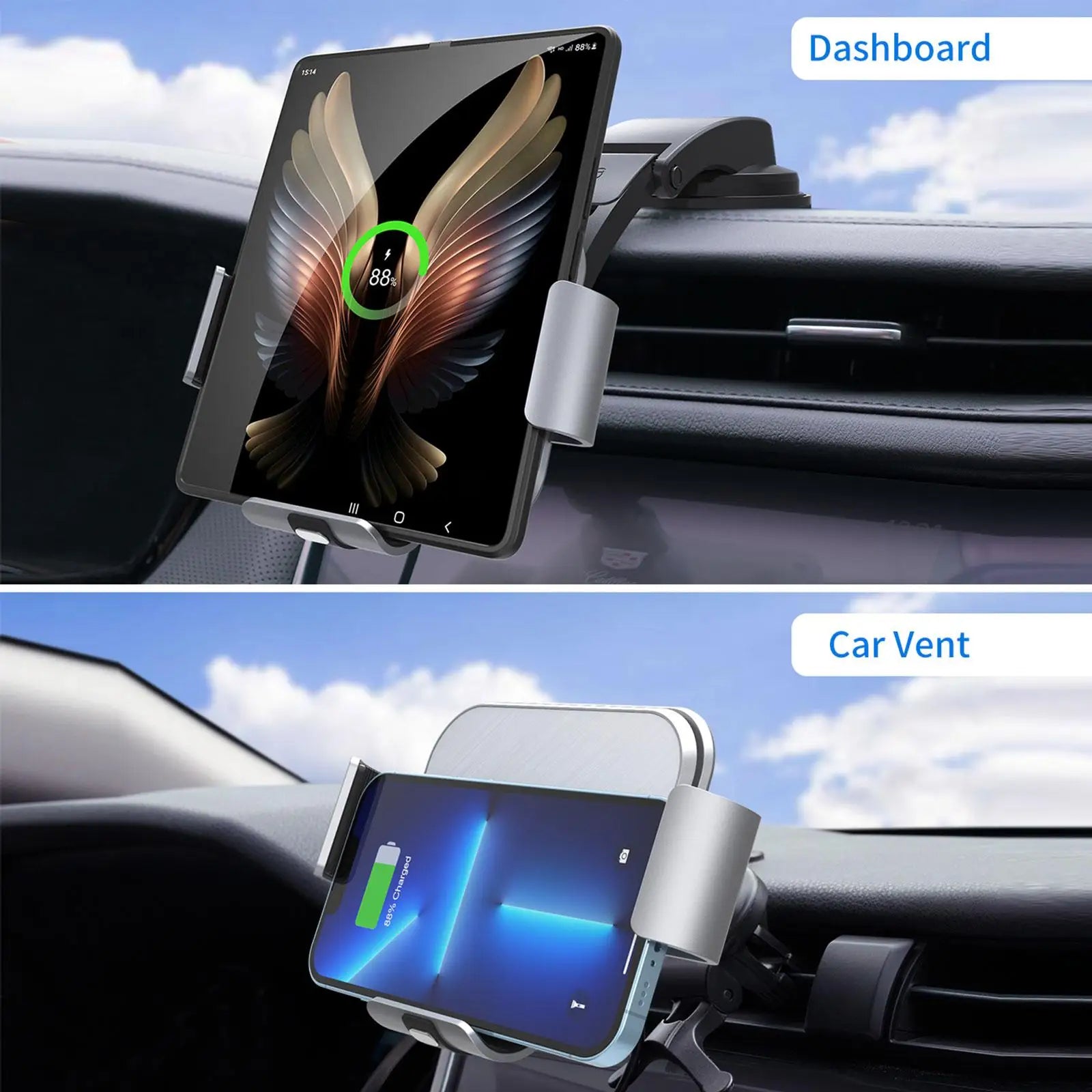 30W Car Mount Phone Holder For Samsung Galaxy Z Fold/Flip Series